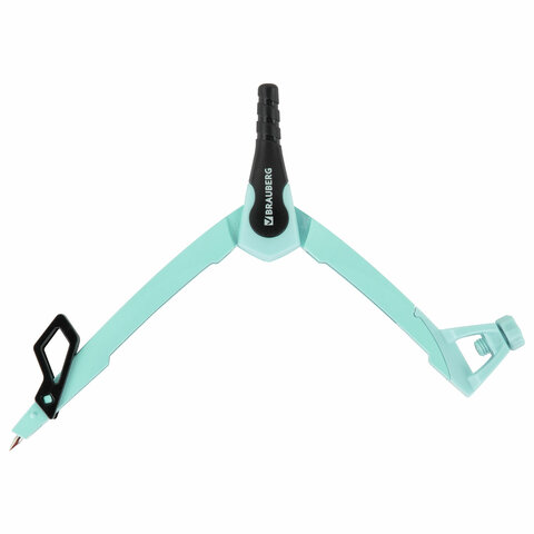 Готовальня BRAUBERG ULTRA, 4 предмета: циркуль 135 мм, запасной грифель, насадка, мятный цвет