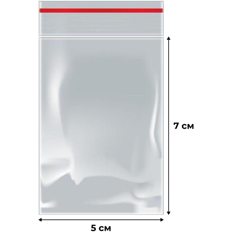 Пакет с замком (Zip Lock) 5×7 см, 32 мкм, 100 шт/уп