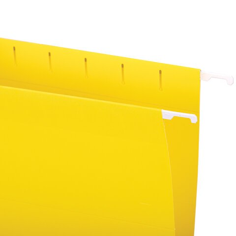 Подвесные папки A4/Foolscap (404×240 мм) до 80 л., КОМПЛЕКТ 10 шт., желтые, картон, STAFF