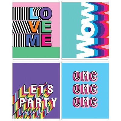 Тетрадь 48л., А5, клетка MESHU «Crazy phrazes», ТВИН-лак