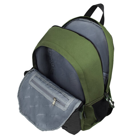 Рюкзак BRAUBERG FASHION CITY универсальный, «Military», хакки, 46×31х15 см