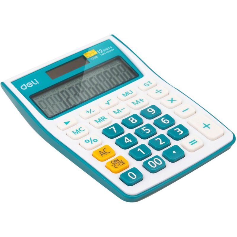 Калькулятор настольный Deli E1238/BLUE синий 12-разр