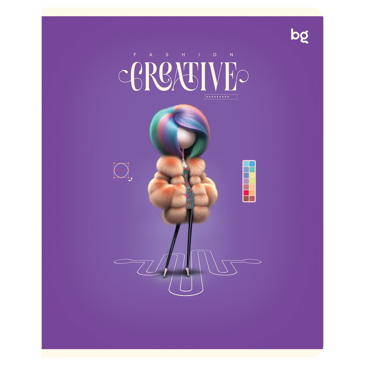 Тетрадь 60л, А5, клетка BG «Fashion creative», глянцевая ламинация