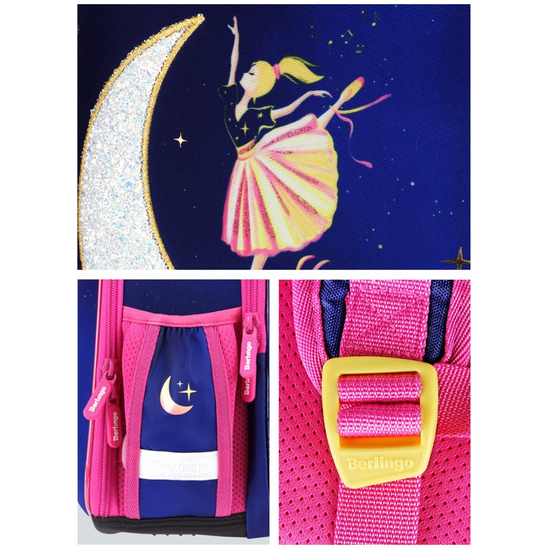 Ранец Berlingo Expert Mini «Moon dance» 36×27×14см, 2 отделения, 2 кармана, анатомическая спинка, мешок для обуви