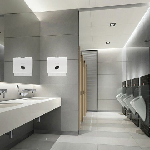 Диспенсер для полотенец LAIMA PROFESSIONAL ECO (Система H2), Z-сложения, белый, ABS-пластик