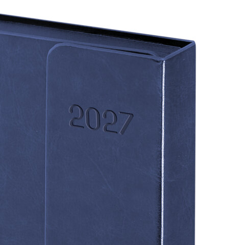 Ежедневник датированный 2027, А5, 148×218 мм, GALANT «Magnetic», под кожу, клапан, синий