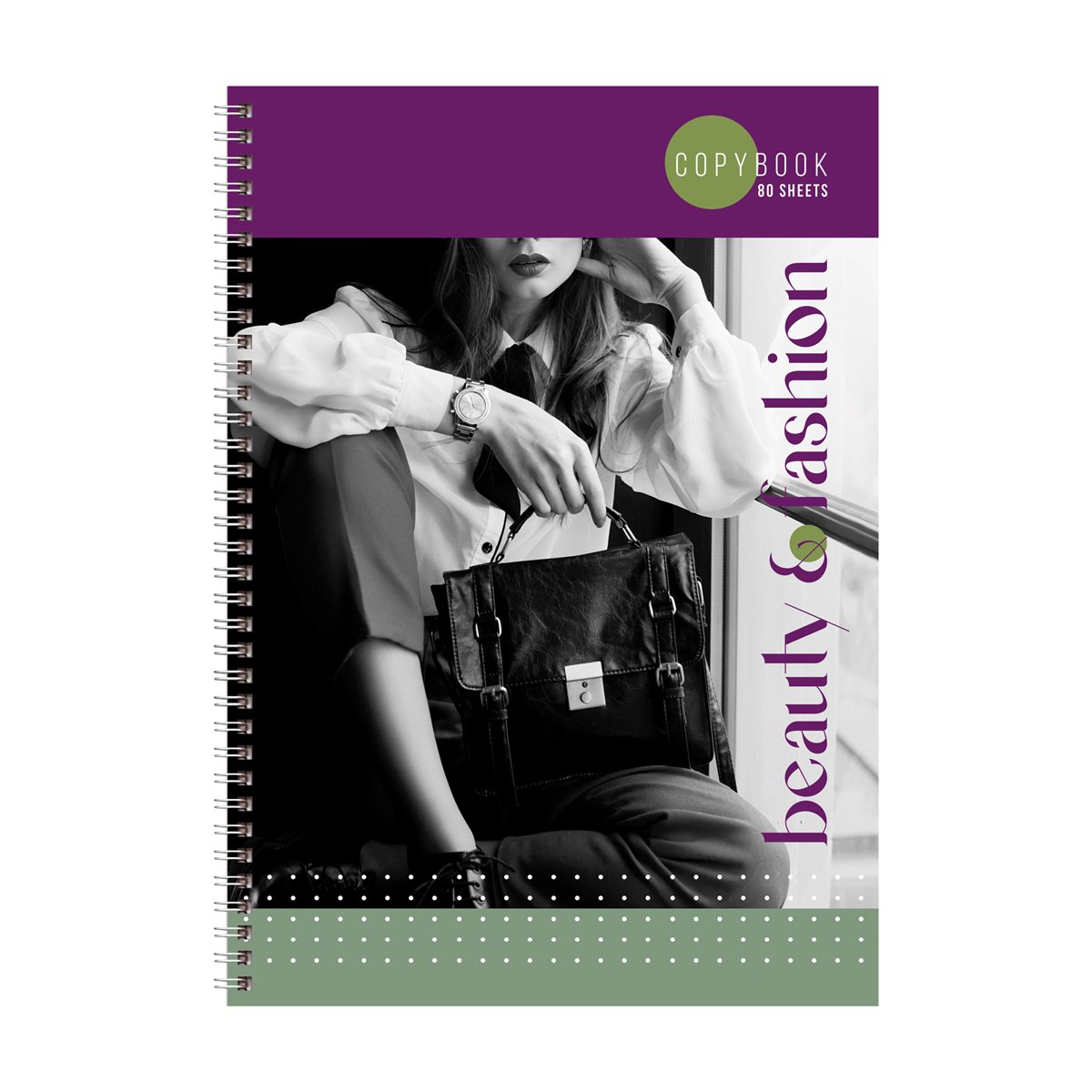 Тетрадь 80л., А4, клетка, на гребне BG «Beauty&Fashion», глянцевая ламинация
