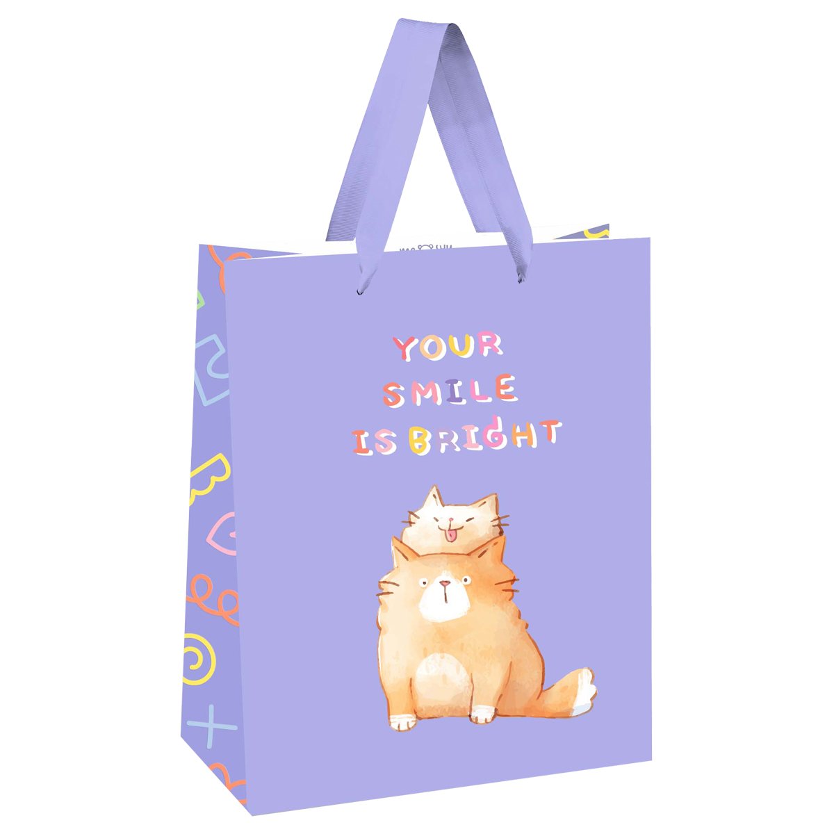 превью Пакет подарочный 18×23×10см MESHU «Your smile is bright», выборочный лак, белый крафт