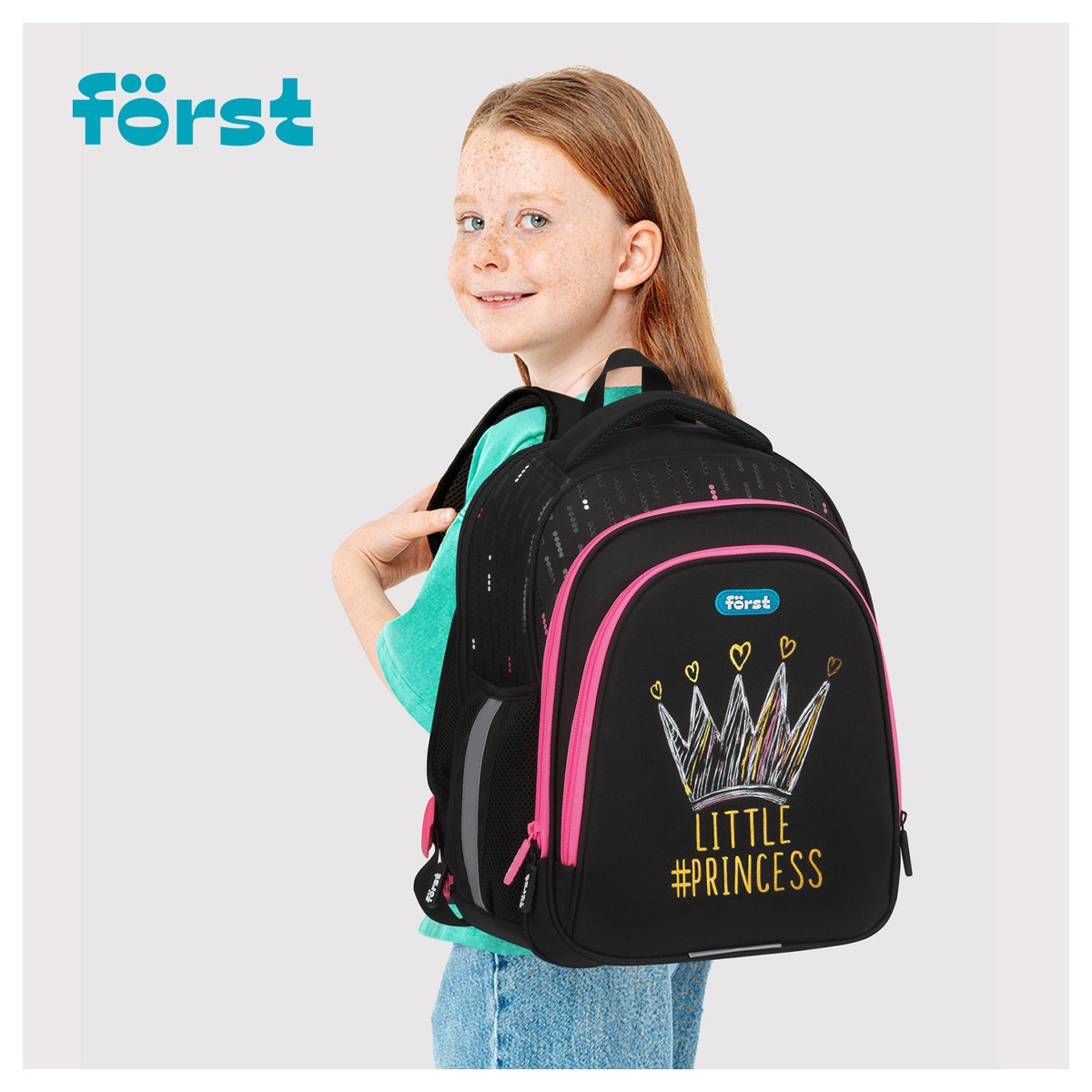 Ранец Först F-Base «Lovely» 36×29×17см, 3 отделения, 2 кармана, анатомическая спинка