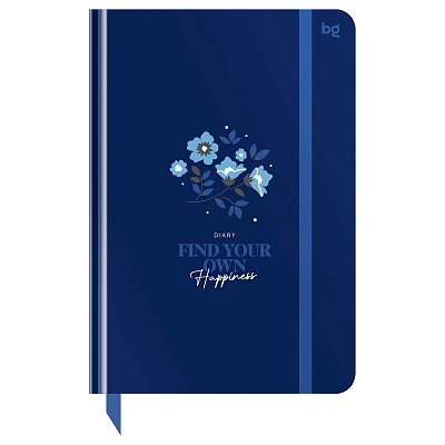 Ежедневник недатированный А5, 136л., 7БЦ BG «Flowery. Blue», глянцевая ламинация, отд. фольгой