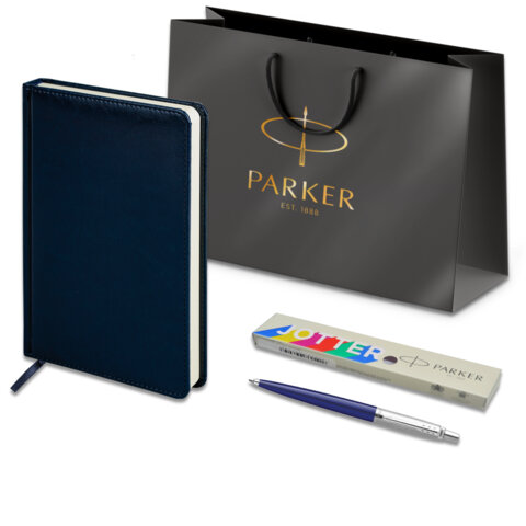 Ручка шариковая PARKER «Jotter Plastic CT»корпус синийежедневник А5 синийпакет880896