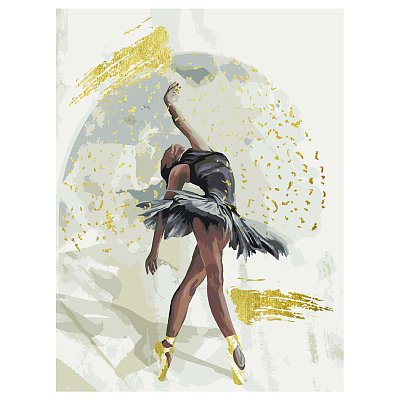 Картина по номерам на холсте ТРИ СОВЫ «Балерина», 30×40, с поталью, акриловыми красками и кистями