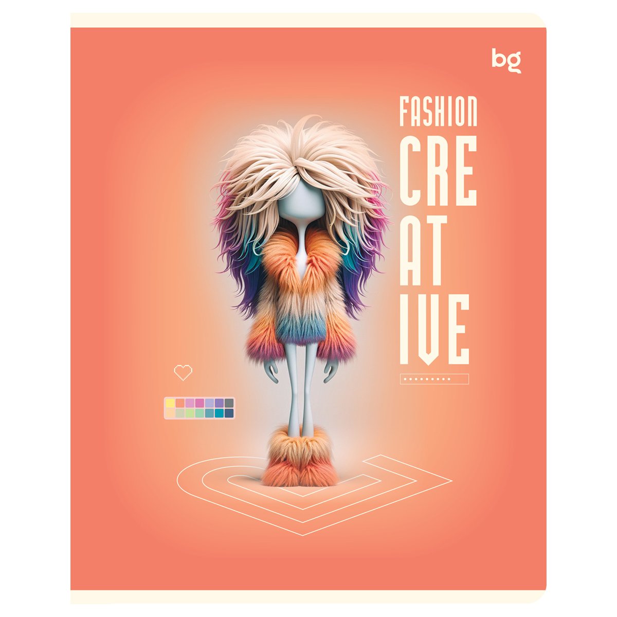 Тетрадь 60л, А5, клетка BG «Fashion creative», глянцевая ламинация