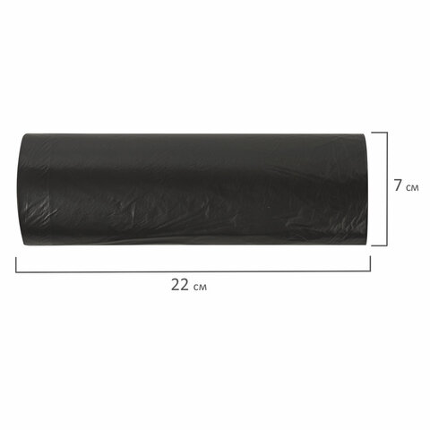 Мешки для мусора 180 л, черные, в рулоне 10 шт., ПВД, 24 мкм, 80×106 см (±5%), эконом, ЛЮБАША