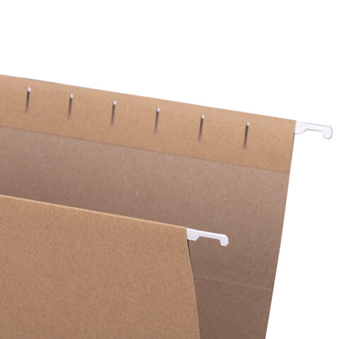 Подвесные папки A4/Foolscap (404×240 мм) до 80 л., КОМПЛЕКТ 10 шт., крафт-картон, STAFF