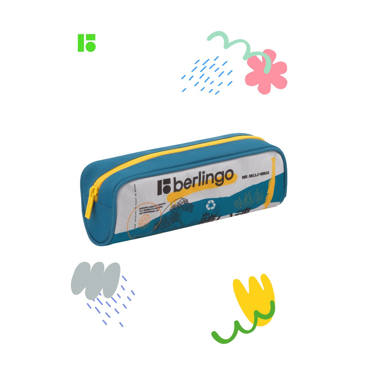Пенал 1 отделение, 220×75×55 Berlingo «Glyph», полиэстер
