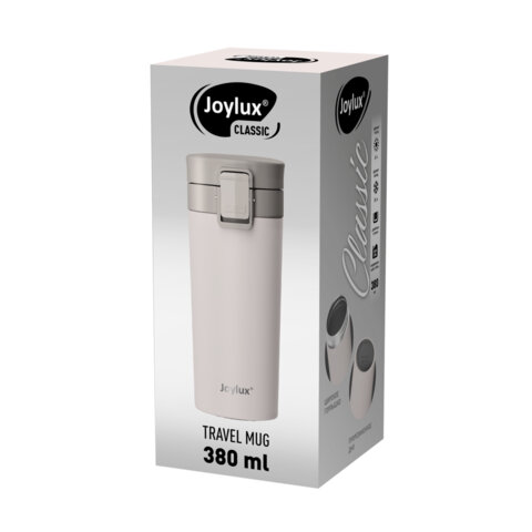 Термокружка 380 мл JOYLUX (ДЖОЙЛЮКС) CLASSIC, нержавеющая сталь SUS304, белый матовый