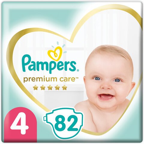 Подгузники 82 шт. PAMPERS (Памперс) Premium Care, размер 4 (9-14 кг)