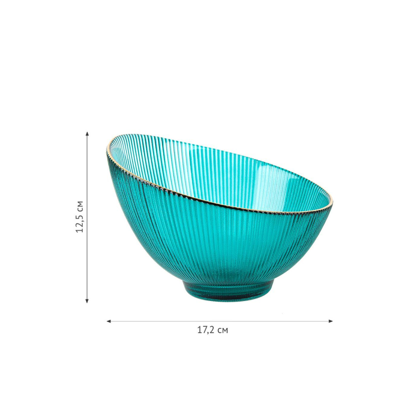 Салатник Frost stripe (зелен)d=17.2см h=12.5см v=650мл(стекло),9950317-4