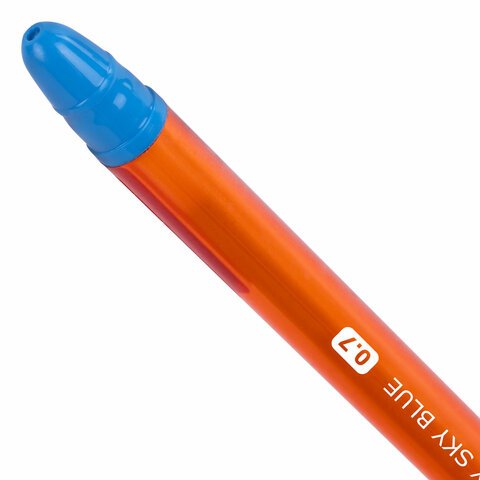 Ручка шариковая масляная с грипом BRAUBERG GLASSY SKY BLUE, СВЕТЛО-СИНЯЯ, узел 0.7 мм, линия письма 0.35 мм