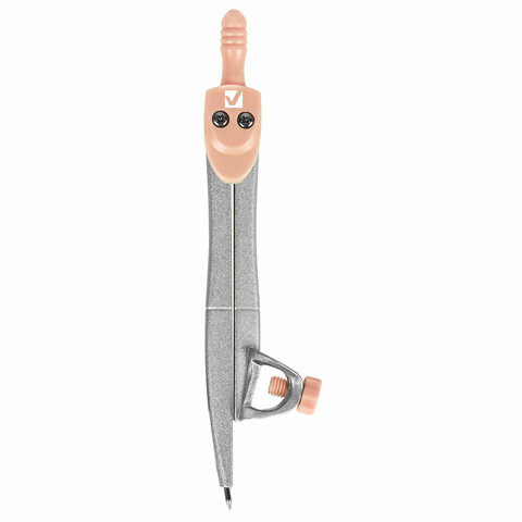 Готовальня BRAUBERG SCHOOL KIT, 11 предметов, циркуль 115 мм, циркуль 125 мм, чертежные принадлежности, персиковый цвет