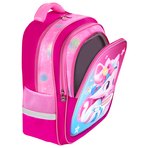 Рюкзак BRAUBERG KIDS FLOSSY, 2 отделения, 3 кармана, «Sweet Kitten», 3D-панель, 40×28х18 см