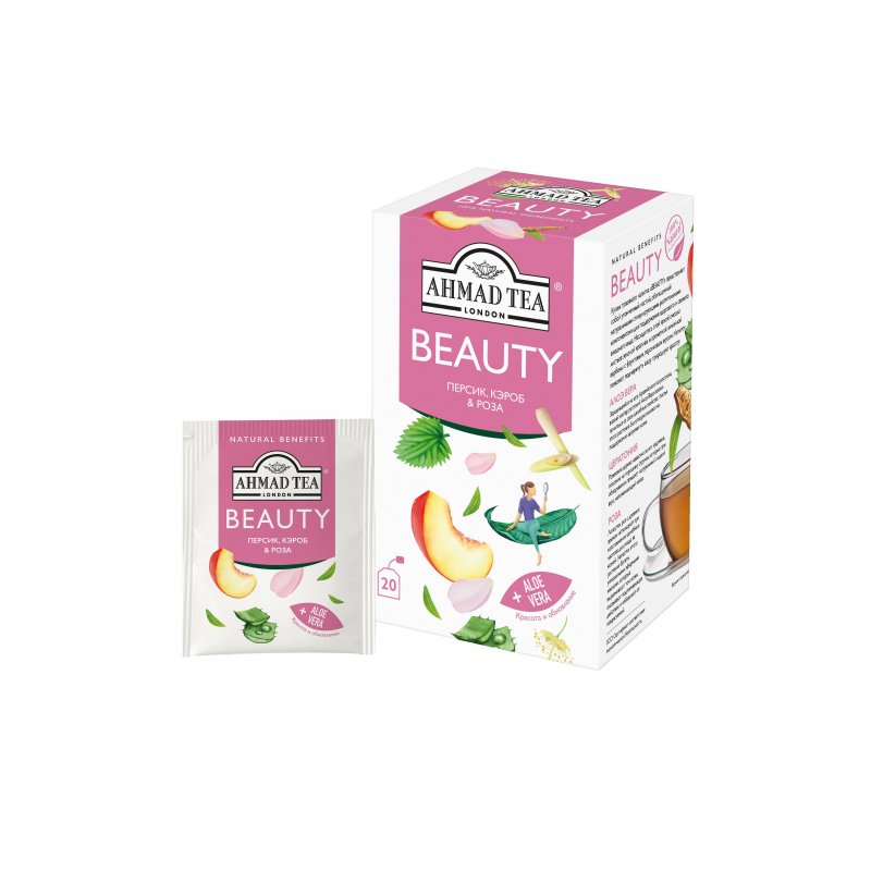 Чай Ahmad Tea Beauty травяной персик/кэроб/роза 20 пакетиков