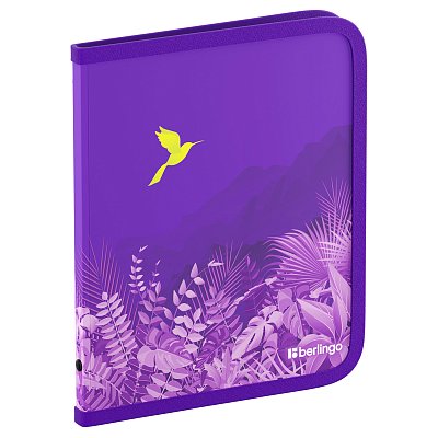 Папка на молнии Berlingo «Flower Art» А5+, 600мкм, с рисунком