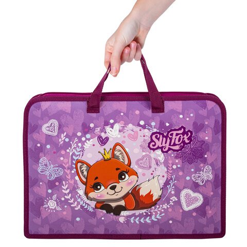 Папка на молнии с ручками ЮНЛАНДИЯ А41 отделениепластикширина 40 мм«Sly fox»270945