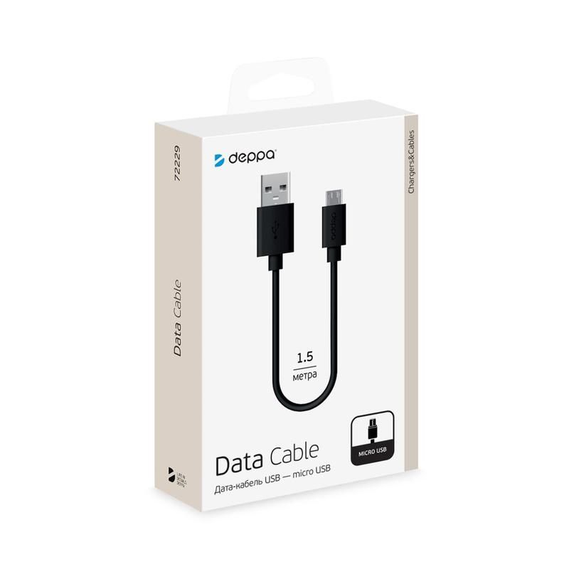 Кабель Deppa USB A - micro USB 3 метра (72229)