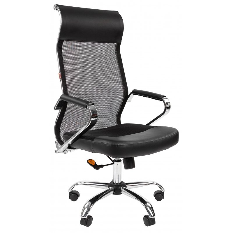 Кресло для руководителя Easy Chair 642 TPU Sakura черное (ткань/сетка/искусственная кожа/металл)