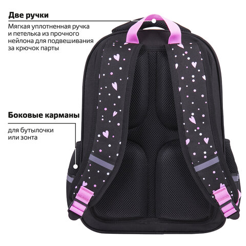 Рюкзак BRAUBERG SOFT, 2 отделения, «I love coffee», СВЕТЯЩИЙСЯ, 40×31х15 см