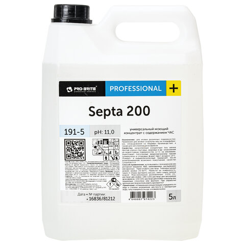 Профессиональное универсальное моющее средство Pro-Brite Septa-200 5 л (артикул производителя 191-5)
