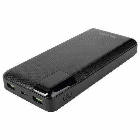 Аккумулятор внешний 20000 mAh SONNEN POWERBANK Q60P БЫСТРАЯ ЗАРЯДКА, 2USB, литий-полимерный