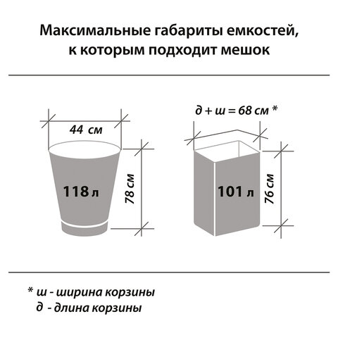 Мешки для мусора 120 л, черные, в рулоне 10 шт., ПНД, 17 мкм, 70×110 см (±5%), стандарт, ОФИСМАГ