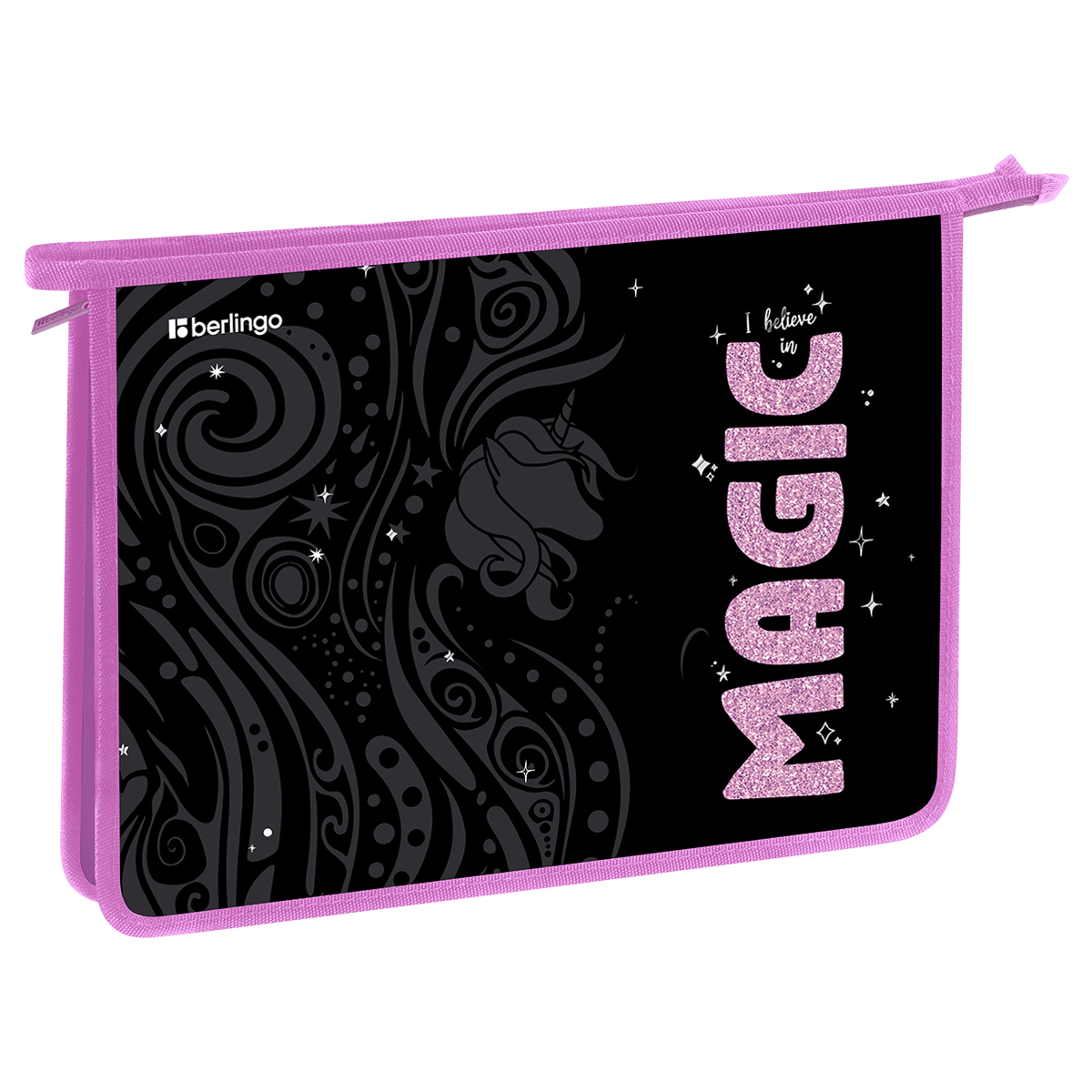 превью Папка для тетрадей 1 отделение, А4 Berlingo «Purple Magic», 340×245×40 мм, пластик, на молнии