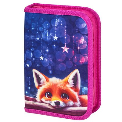 Пенал BRAUBERG, 1 отделение, 2 откидные планки, полиэстер, 21×14 см, Cute fox
