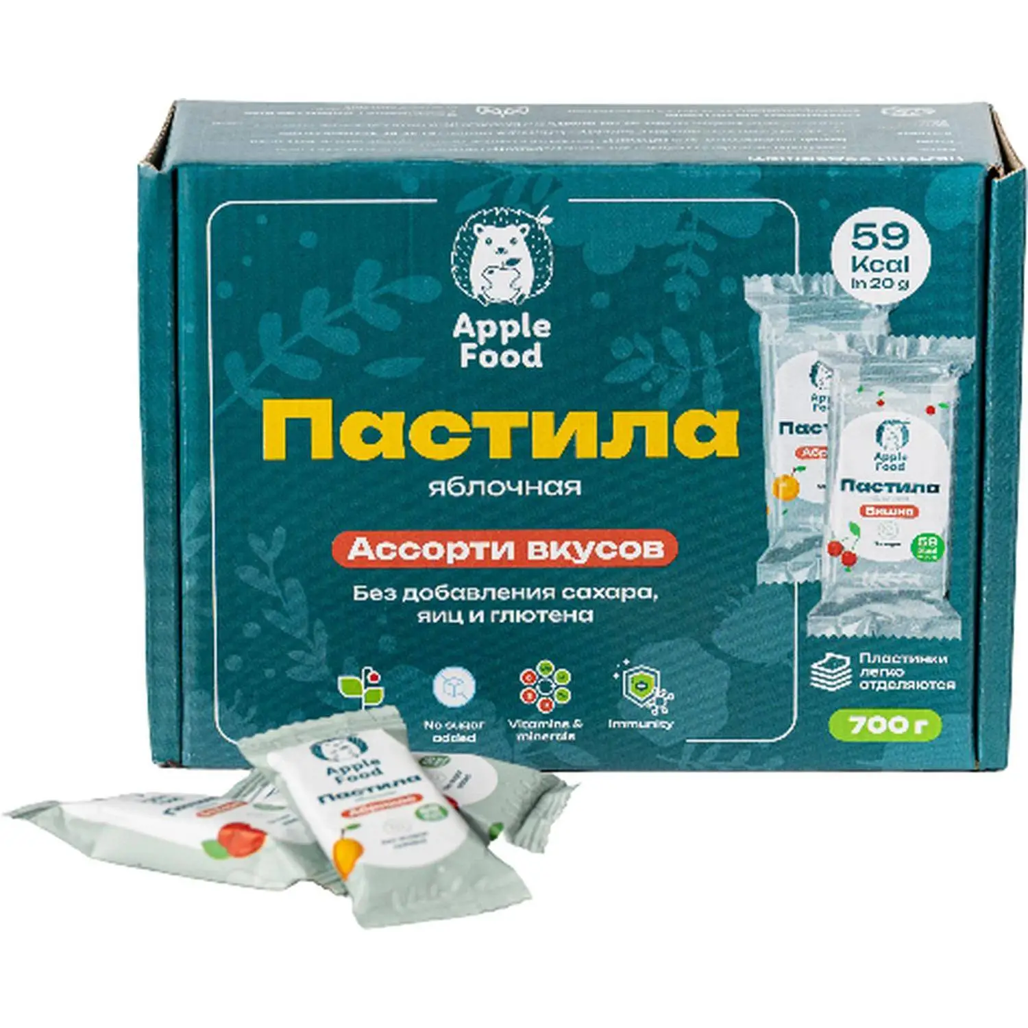 Пастила Apple Food в ас. слив_барб_груш_абрик_клуб_лес. яг_виш_ябл, 700г