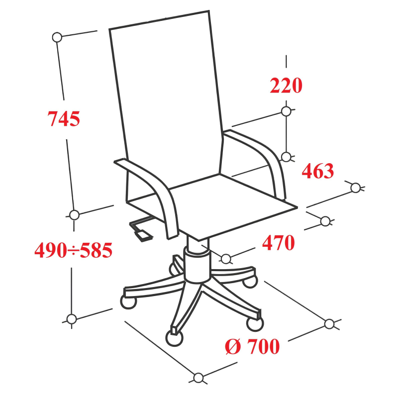 Кресло МТ_EChair 675 TTW сетка/ткань черный, хром