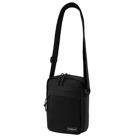 Сумка на плечо HEIKKI COMPACT (ХЕЙКИ), два кармана, черная, 22×17х6 см