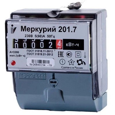 Счетчик Инкотекс Меркурий 201.7 1ф 5-60А 1 тариф (32680)