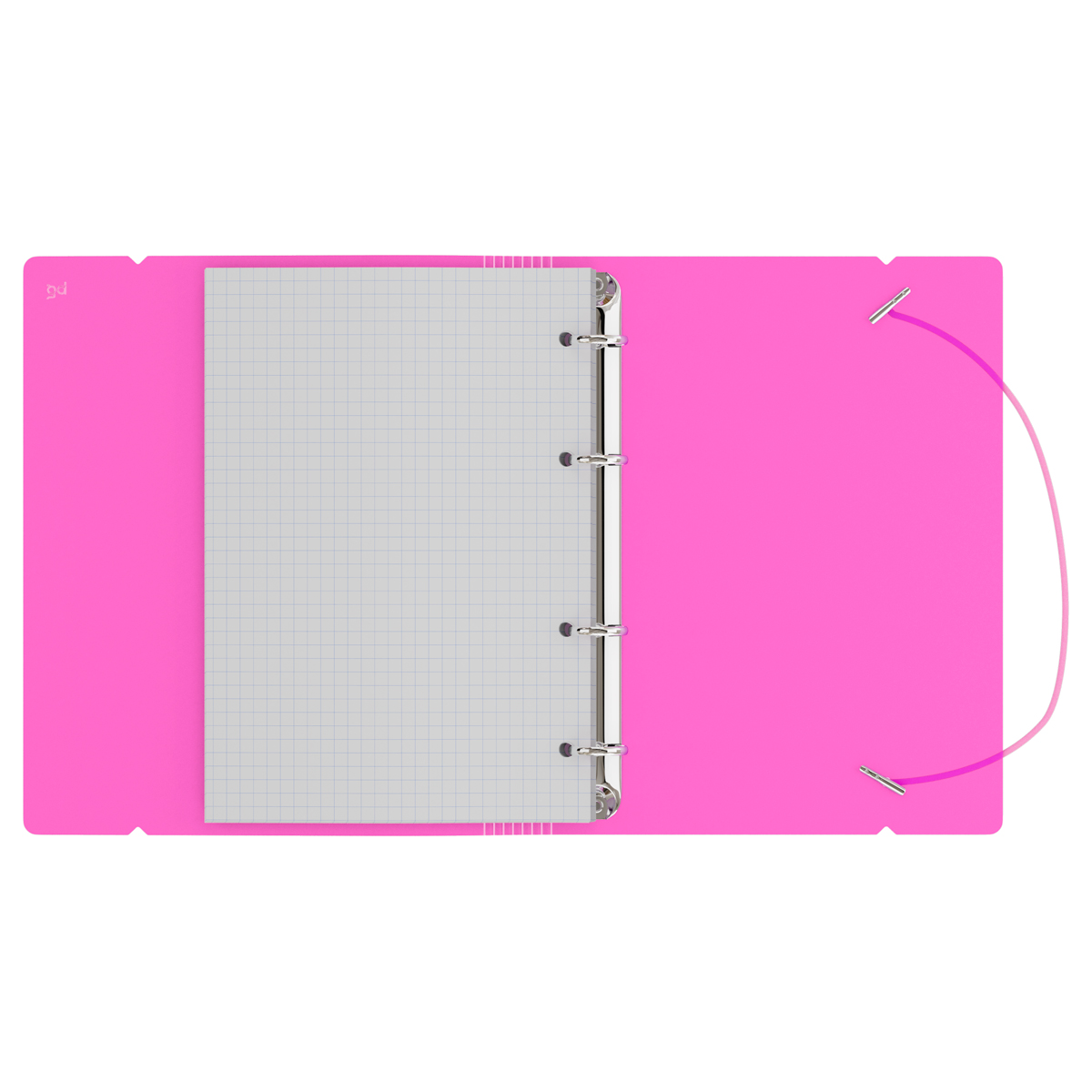 Тетрадь на кольцах А5, 120л., BG «Neon», пластиковая обложка, розовый, с резинкой