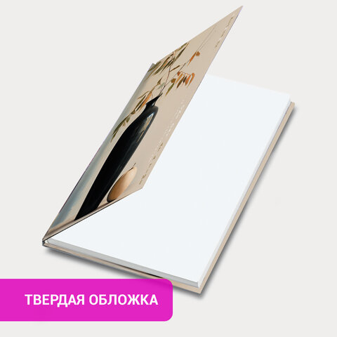 Ежедневник недатированный с резинкой А5 145×203 мм, BRAUBERG, твердый, фольга, 128 л., «Vase»