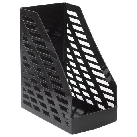Лоток вертикальный для бумаг BRAUBERG «MAXI-plus» (250×160×300 мм), сетчатый, черный