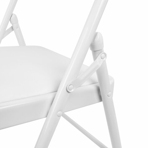 Стул складной BRABIX «Golf Plus CF-003 КОМФОРТ», белый каркас, кожзам белый