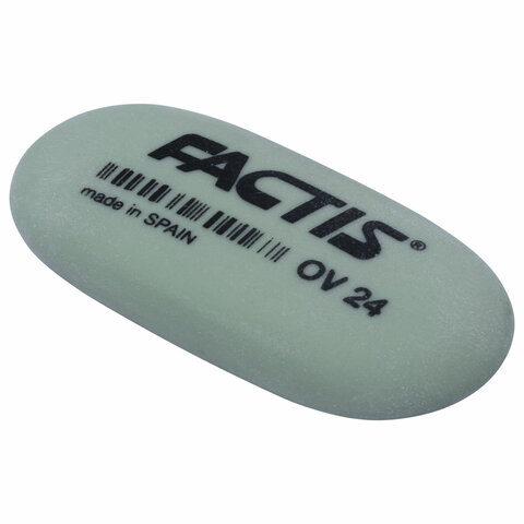 Резинка стирательная FACTIS мягкая для карандаша овальная, 49×23.5×9.2 мм, OV24