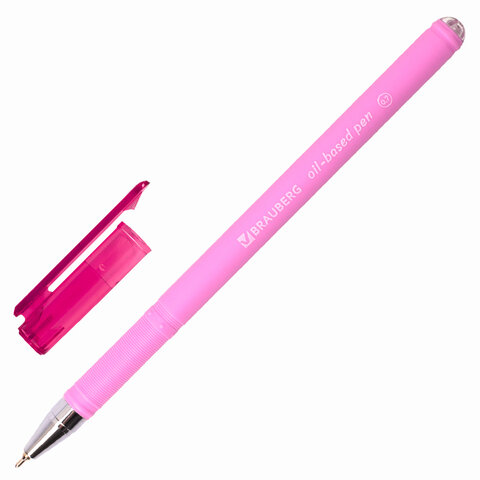Ручка шариковая масляная BRAUBERG «FRUITY Pastel», СИНЯЯ, soft-touch, узел 0.7 мм, линия письма 0.35 мм, 142958