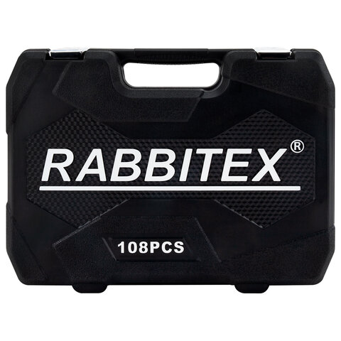 Набор инструментов для автомобиля, 108 предметов, пластиковый кейс, RABBITEX
