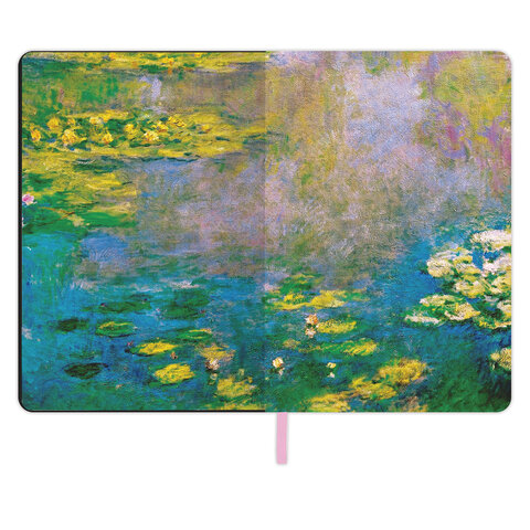 Блокнот А5 (143×210 мм), BRAUBERG VISTA «Claude Monet», под кожу, гибкий, 80 л. 