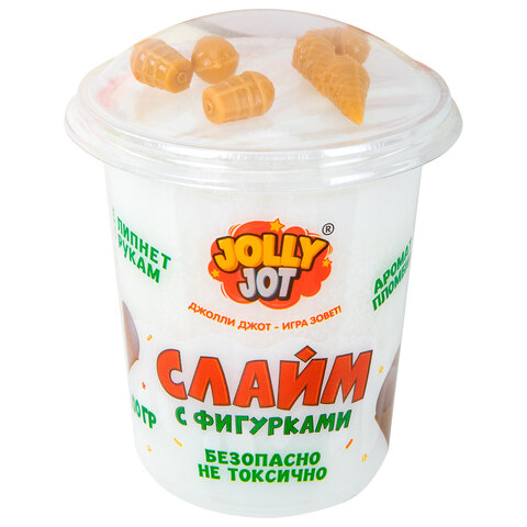 Слайм с фигурками, вкусняшки, 200 г, НАБОР 6 шт., JOLLY JOT (ДЖОЛЛИ ДЖОТ)